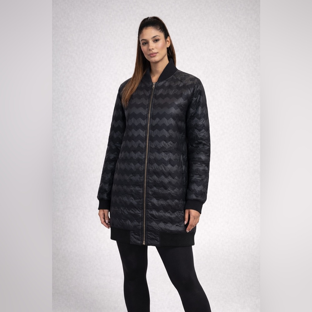 Anthropologie Nümph Black Quilted Chevron Winter Coat